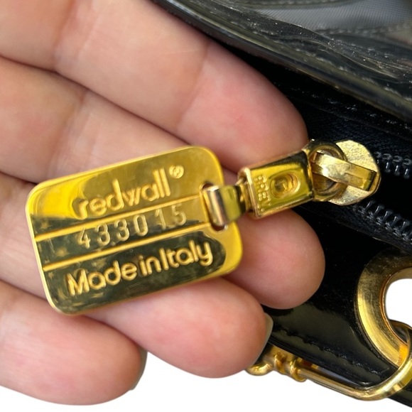 Moschino Vintage 90s Redwall Black Patent And Mesh Tote Bag Ex Large Italy - Picture 6 of 14